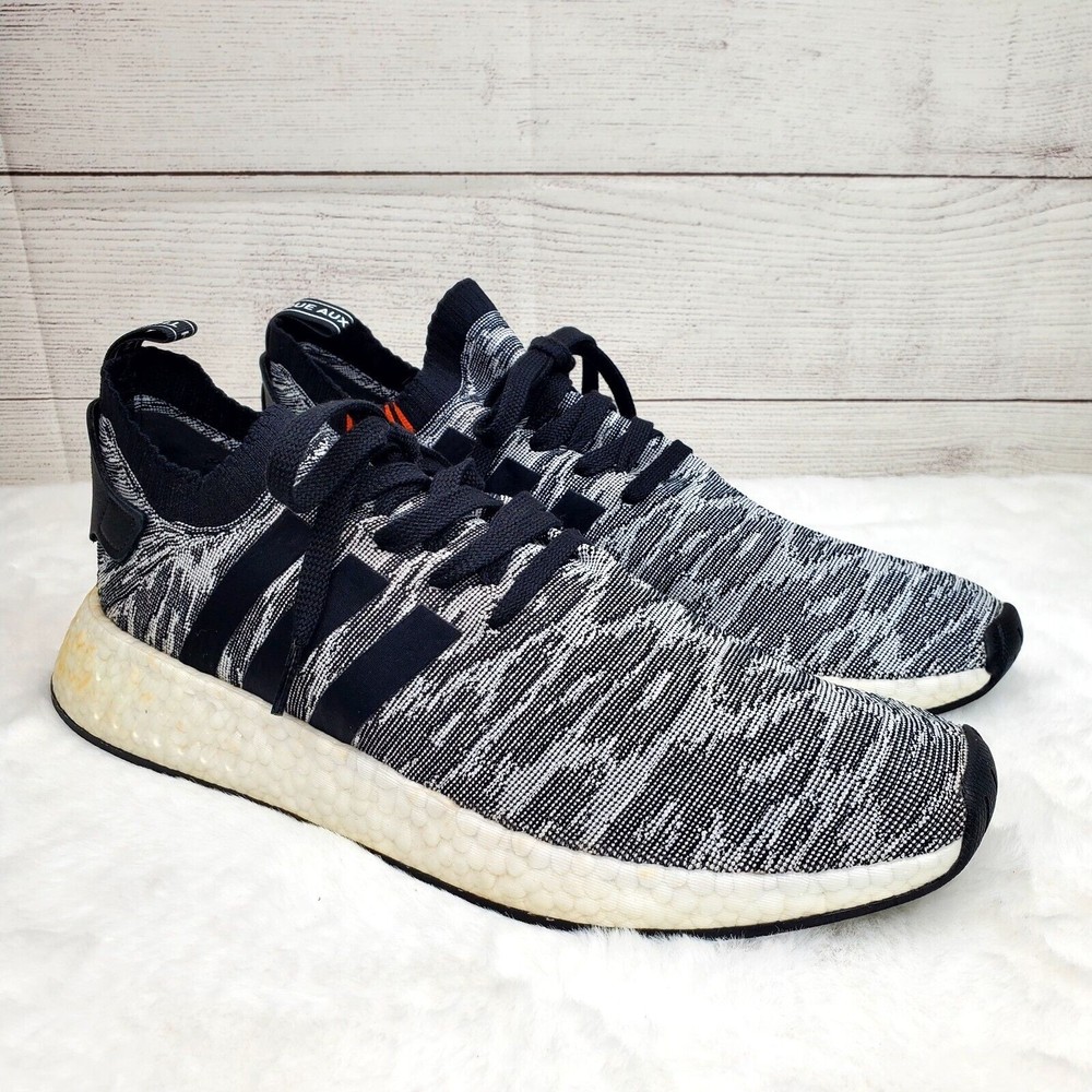 Adidas NMD R2 Primeknit Core Black 2017 BY9409 Men's Size 12